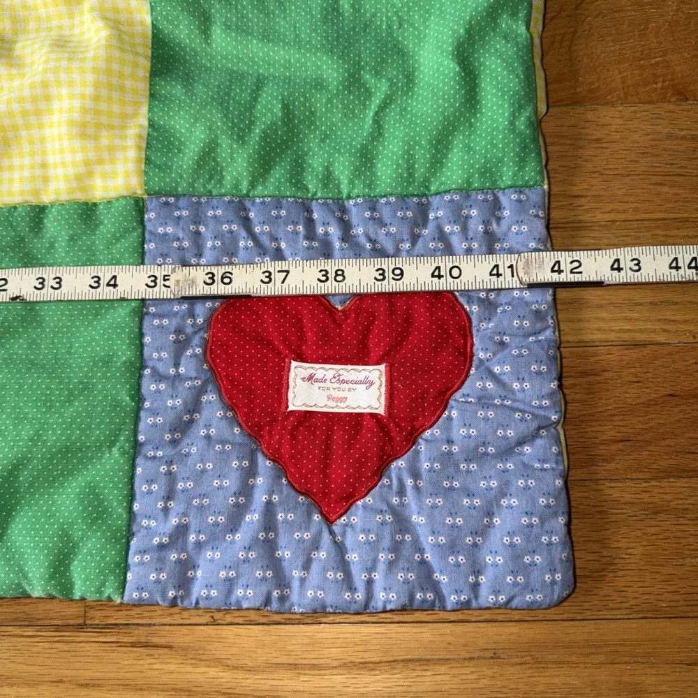Vintage Handmade Jack in the Baby Quilt 46